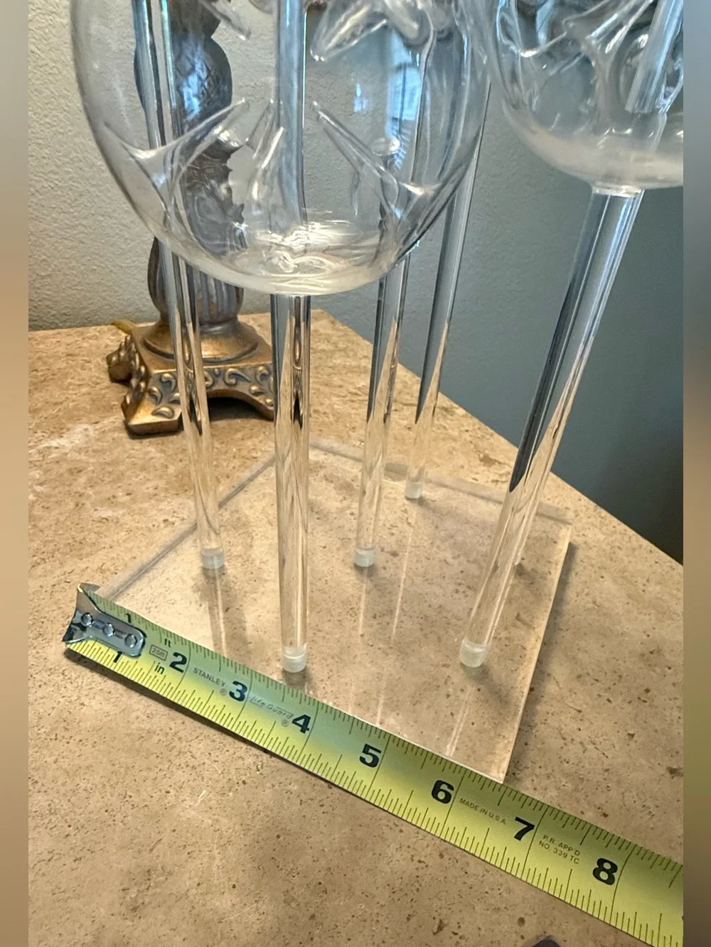 Belag MCM Space Age 7-Globe Hand Blown Glass Oil Lamp Lucite Base Vintage